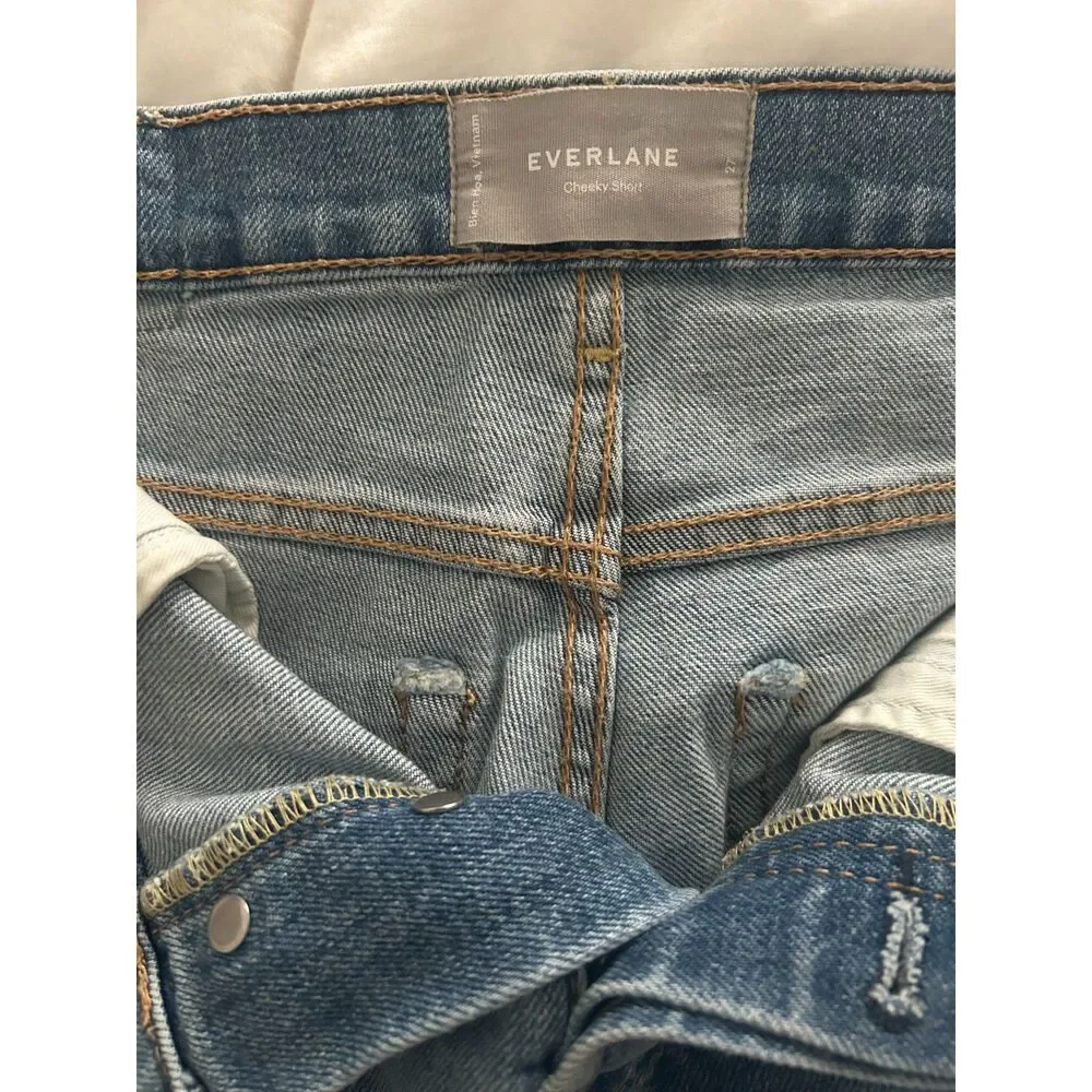 Everlane The Cheeky Short High-Rise Denim Cutoffs Medium Wash Size 27